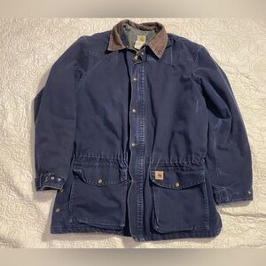 VINTAGE‎ 2003 Carhartt Jacket Men Large Tall Blue Barn Chore Blanket Lined C52